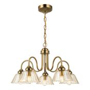timeless curved ribbon arm 5 light ceiling pendant in warm bronze - Stillorgan Decor