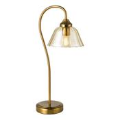 timeless curved ribbon arm table lamp in warm bronze - Stillorgan Decor
