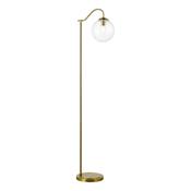 elegant curved arm floor lamp in natural brass with blown glass globes - Stillorgan Decor image