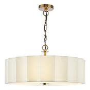 minimalist neutral 3 light ceiling pendant in ivory and antique bronze - Stillorgan Decor