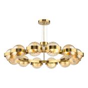 elegant danish inspired 12 light pendant light in antique gold - Stillorgan Decor
