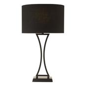 contemporary oval table lamp in matt black with black shade - Stillorgan Decor