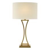 contemporary oval table lamp in aged brass with ivory shade - Stillorgan Decor