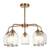 elegant arched arm 5 light semi flush ceiling light in warm brass - Stillorgan Decor