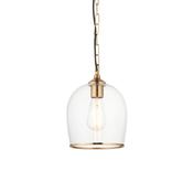elegant clear glass shade ceiling pendant in warm brass - Stillorgan Decor image