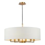 versatile 6 light white shaded pendant in antique bronze - Stillorgan Decor image