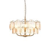 luxurious brushed aged brass and handmade champagne glass 5 light pendant - Stillorgan Decor