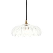 classic french style scalloped glass pendant with brass and black cable - Stillorgan Decor image