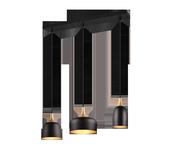 sophistiated 3 light shaped pendant light in matt black and brass - Stillorgan Decor