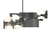 stylish contemporary 6 light pendant light in black and gold - Stillorgan Decor