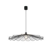 sleek scalloped dome black metal large pendant light - Stillorgan Decor