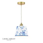 laura ashley china rose pendant matt blue and matt antique brass - Stillorgan Decor image