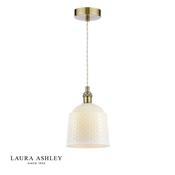 laura ashley porcelain round pendant cream and antique brass - Stillorgan Decor image