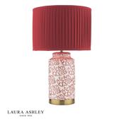 laura ashley knipton table lamp red ceramic and antique brass with shade - Stillorgan Decor