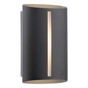 modern curved up and down light outdoor wall light in matt black - Stillorgan Decor image