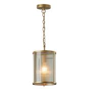 elegant ribbon glass single ceiling pendant light antique brass - Stillorgan Decor image