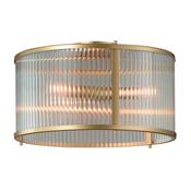 elegant ribbon glass flush 4 light ceiling light antique brass - Stillorgan Decor image