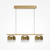 floating glass orb linear pendant light in gold LED - Stillorgan Decor image