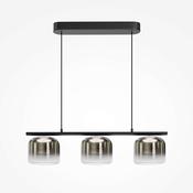 floating glass orb linear pendant light in black LED - Stillorgan Decor image