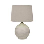 textured natural ceramic table lamp with beige fabric shade - Stillorgan Decor image