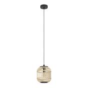 modern black metal &amp; natural bamboo cage small pendant light - Stillorgan Decor image