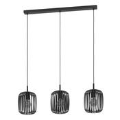 modern black three light linear cage pendant light - Stillorgan Decor image