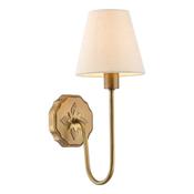 antique bronze arts &amp; crafts wall light with natural linen empire shade - Stillorgan Decor image