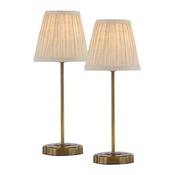 antique bronze twin pack table lamps with pleated linen shades - Stillorgan Decor image