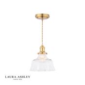 laura ashley theodore pendant antique brass and ribbed glass - Stillorgan Decor image
