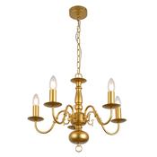 classic gold flemish five light chandelier - Stillorgan Decor image