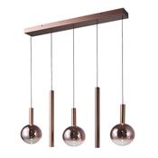 brushed copper &amp; smoked glass five light bar pendant - Stillorgan Decor image
