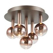 brushed copper &amp; smoked glass five light semi flush ceiling light - Stillorgan Decor image