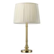 timeless antique brass table lamp with pleated ivory shade - Stillorgan Decor image