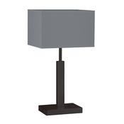 contemporary matt black table lamp with grey fabric shade &amp; usb port - Stillorgan Decor image