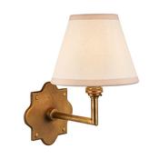 refined brass patina wall light with vintage white ivy shade - Stillorgan Decor image