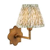 timeless brass patina wall light with herb garden green leaf shade - Stillorgan Decor image