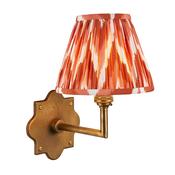 timeless brass patina wall light with apricot orange zigzag shade - Stillorgan Decor image