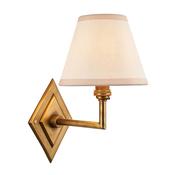 elegant brass patina angle diamond wall light with vintage white cotton mix shade - Stillorgan Decor