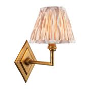 elegant neutral ikat pleated angle diamond wall light with brass patina finish - Stillorgan Decor