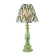 timeless cotswold green table lamp with pleated zigzag shade - Stillorgan Decor image