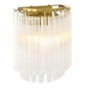 luxurious brushed aged brass wall light with ribbed tubular glass - Stillorgan Decor