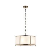 elegant antique brass three light pendant with frosted ribbed glass - Stillorgan Decor image