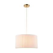 elegant brushed brass single pendant with cream cord wrapped shade - Stillorgan Decor image