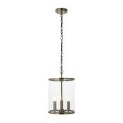 timeless antique brass three light pendant with clear glass - Stillorgan Decor image