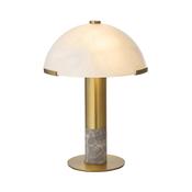 sculptural grey marble and warm brass table lamp - Stillorgan Decor image