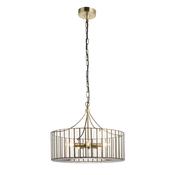 sophisticated antique brass five light pendant with clear glass inserts - Stillorgan Decor image