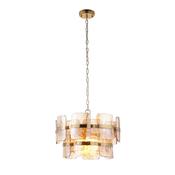 sculptural champagne textured glass three light pendant - Stillorgan Decor image