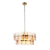 statement six light pendant with champagne textured glass - Stillorgan Decor image