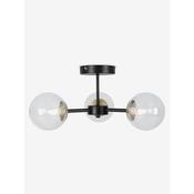 made.com globe black and antique brass three light semi flush ceiling light - Stillorgan Decor image
