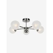 made.com globe black chrome five light semi flush ceiling light - Stillorgan Decor image